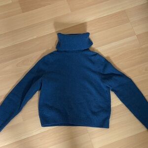 Madewell Blue cashmere Turtleneck Sweater